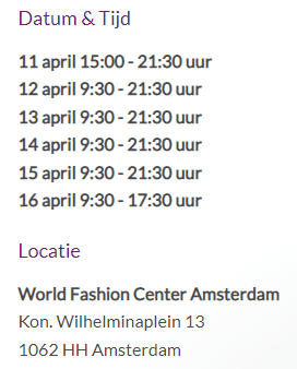 My Jewellery sample sale 11-16 april in Amsterdam