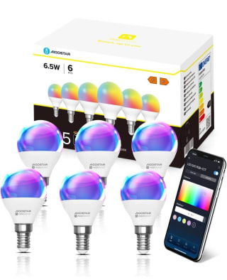 Pack 6 Bombillas inteligentes Wifi G45 E14 6.5W por 27,59€
