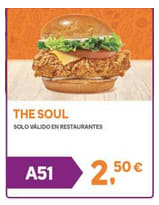 Hamburguesa The Soul por 2,50€