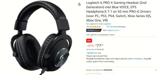 Logitech G PRO X Gaming Headset - Multiplatform - Zwart voor €77,70 bij Amazon