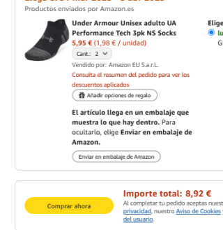 6 pares calcetines Under Armour por 8,92€