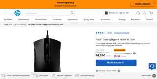 Ratón Gaming HyperX Pulsefire Core por 17,49€