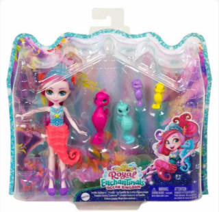 Royal Enchantimals Ocean Kingdom - Muñeca Sedda Sea Horse Con Familia De Mascotas Caballitos De Mar por 6€