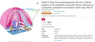 Barbie Let's Go Camping Tent met 2 poppen voor €28,99 bij Amazon.nl