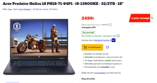 Acer Predator Helios 18 PH18-71-94P1 voor €2.499 bij Bol