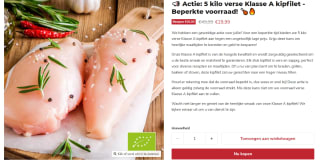 5 kilo klasse A kipfilet voor €29,99 bij Meat for More