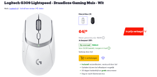 Logitech G309 Lightspeed Mouse Wit voor €64,29 bij Bol