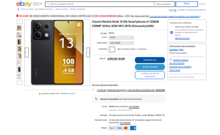 Xiaomi Redmi Note 13 5G Smartphone 6GB 128GB por 209€