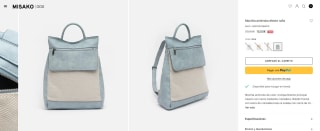 Mochila antirrobo efecto rafia color azul por 15€.