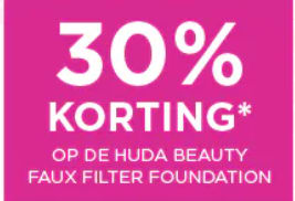 30% korting op de Huda Beauty Faux Filter Foundation bij ICI Paris XL
