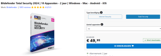 Bitdefender Total Security Multi-Device (10 Devices, 2 jaar) voor €49,95