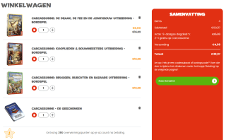 2+1 gratis op alles van Carcassonne + gratis mini-uitbreiding bij je bestelling bij 999games