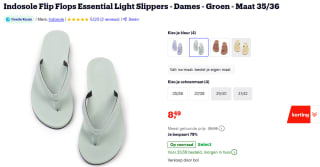 Indosole Flip Flops Essential Light Slippers groen (maat 35-36) voor €8,49