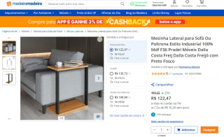 Mesinha Lateral para Sofá, modelo estilo Industrial 100% Mdf - R$ 122,47