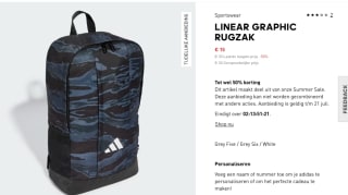 Adidas Linear Graphic Rugzak voor €15