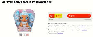 Glitter Babyz Babypop - January Snowflake voor €12,99 bij Kruidvat