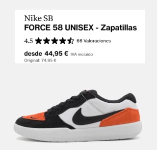 Zapatillas Nike SB Force 58 por 38.21€