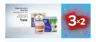 3×2 y más Ofertas en papel higiénico, de cocina y más en Carrefour.