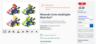 Nintendo Coche teledirigido Mario Kart de Luigi y Yoshi por 19,74€