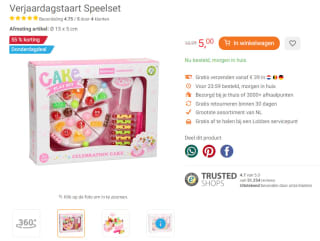 Verjaardagstaart Speelset voor €5 bij Lobbes