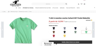 T-shirt à manches courtes Carhartt K87 Pocket Malachite à 14,99€