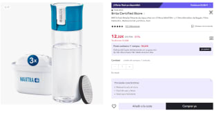 BRITA - Botella Filtrante de Agua Vital, 3 Filtros MAXTRA+ y 1 Filtro MicroDisc de Regalo por 12.32€ (Cuenta Nueva 6.16€)