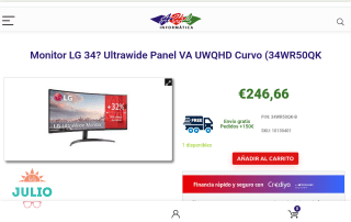 LG 34WR50QK por 246,66€