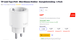 TP-Link Tapo P115 - Slimme Wifi Stekker voor €13,99 bij Bol.com