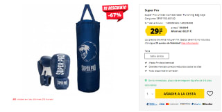 Saco de boxeo Super Pro unisex Combat Gear + Guantes por 29,99€