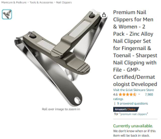 Pick 2 packs of premium nail clippers from Amazon for £3.59