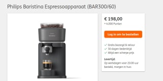 Philips Baristina - BAR300/60 voor €198 + 4.000 ING punten