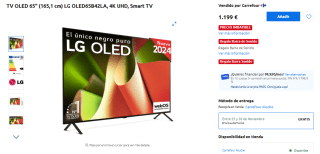 TV OLED 65" LG OLED65B42LA, 4K UHD, Smart TV + gratis Barra de Sonido LG SQC2 por 1.199€