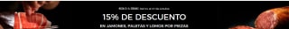 15% de regalo en jamones, paletas y lomos por piezas. Bonificación canjeable del 28 de octubre al 24 de noviembre en tu próxima compra superior a 40 €