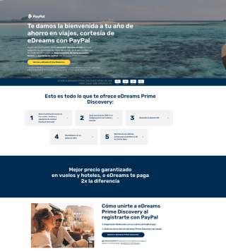Prime clientes PayPal Gartis con eDreams