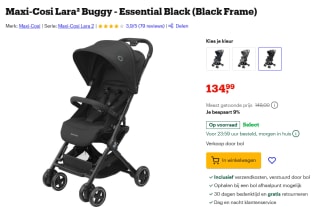 Buggy Maxi-Cosi Lara 2.0 Essential Black voor €134,99 bij Bol