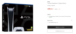 Consola PlayStation 5 Digital Edition por 409,90€