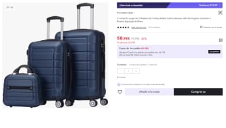 Juego de 3 Maletas ABS Semirigidas con Candado y 4 Ruedas por 50.98€ (Cuenta Nueva 38.98€)