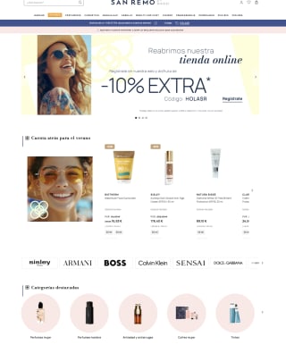 Código 10% EXTRA Descuento SAN REMO tienda Online Perfumeriassanremo