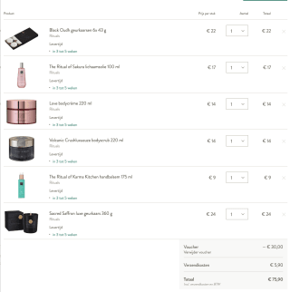 Rituals sale + 30 euro korting met de code