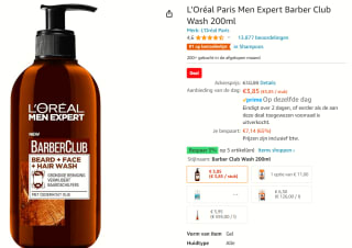 L'Oréal Paris Men Expert BarberClub 3-in-1 Face Wash - 200 ml - voor €3,85 bij Amazon