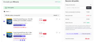 136 Finish Powerball Quantum + 144 Pastillas Finish Powerball por 35,40€