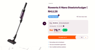 Rowenta X-Nano Essential RH1128WO - Steelstofzuiger voor €79,99 bij iBOOD