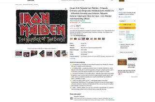 Grupo Erik Felpudo Iron Maiden Antideslizante 40x60cm Fibra de Coco Iron Maiden merchansiding Oficial por solo 15,59€