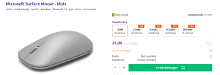 Microsoft Surface Mouse Bluetooth voor €25,09 bij Azerty