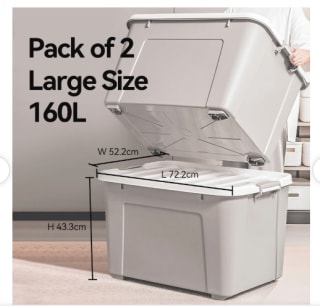 Kunststof opberger met wieltjes 2 stuks voor €24,99 bij Ochama