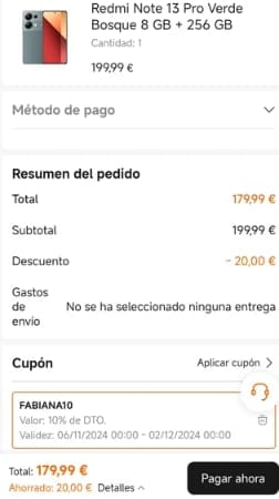 Xiaomi Redmi Note 13 Pro de 8GB/256GB por 179,99€