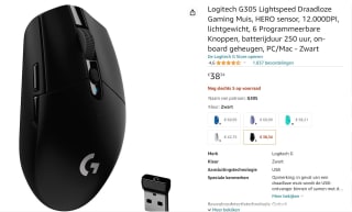 Logitech G305 Zwart voor €32,30 bij Amazon