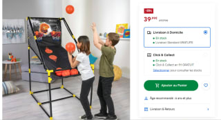 Arcade Basket Double Shot avec minuterie à 39,99€