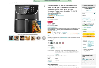 Freidora COSORI de Aire sin Aceite de 5,5L Air Fryer 1700W por solo 89,99€