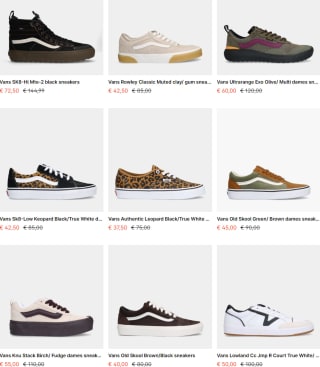 50% korting op veel Vans sneakers